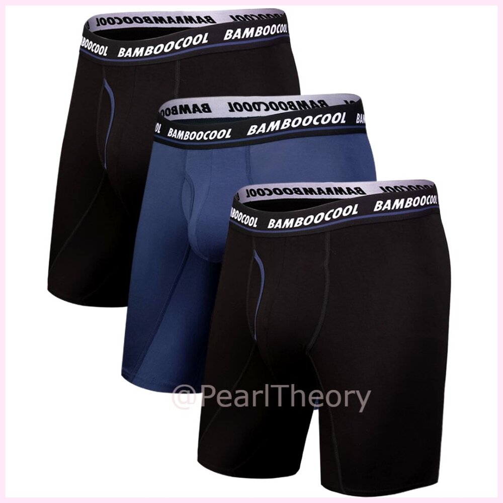Bamboo Viscose Long Leg Boxer Briefs Performance Sports Underwear